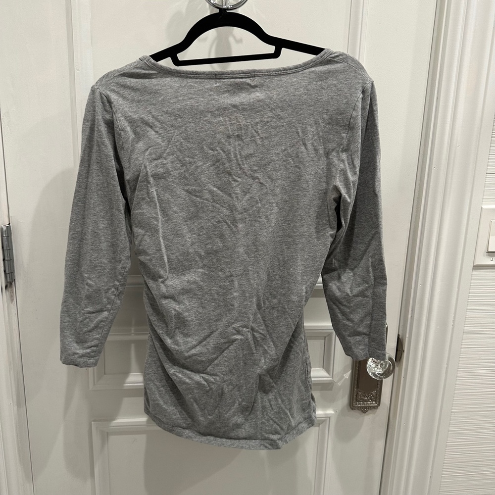 Michael Michael Kors gray ruched shirt with zip detail - Picture 5 of 5